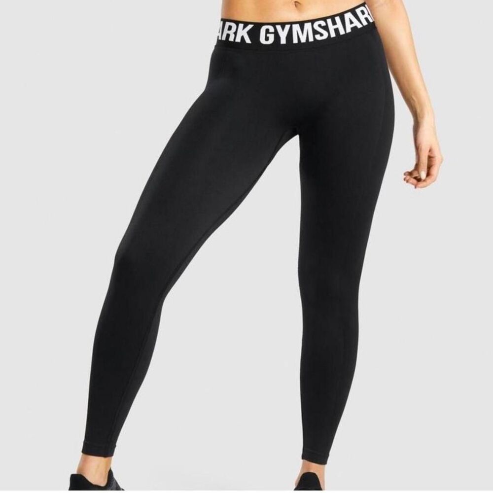Gymshark Flex Low Rise Contour Black White Contrast Leggings Size Large